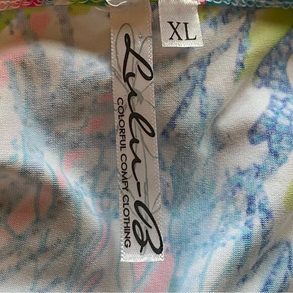 Lulu-B Comfy Clothing Colorful Seashell Beach Asymmetrical Top Size XL - Picture 3 of 10